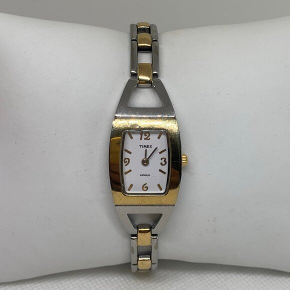 Timex indiglo women watch 19mm gold silver tone quartz analog running - Picture 1 of 9